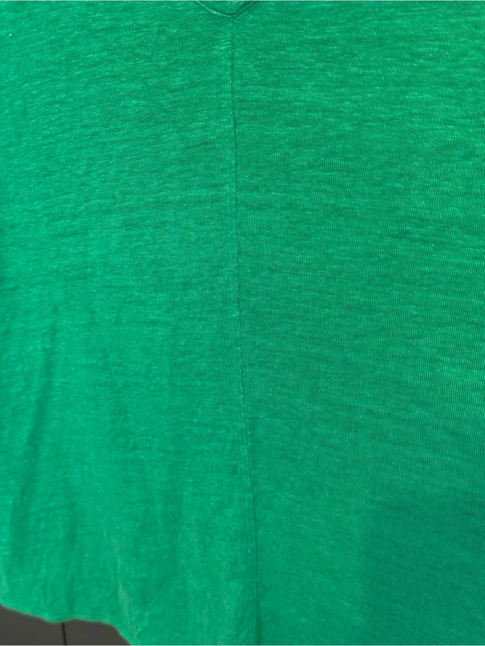 🌴 Tahari Women’s Bright Green 100% Linen V-Neck Short Sleeve Tee - Size 1X - Picture 5 of 11